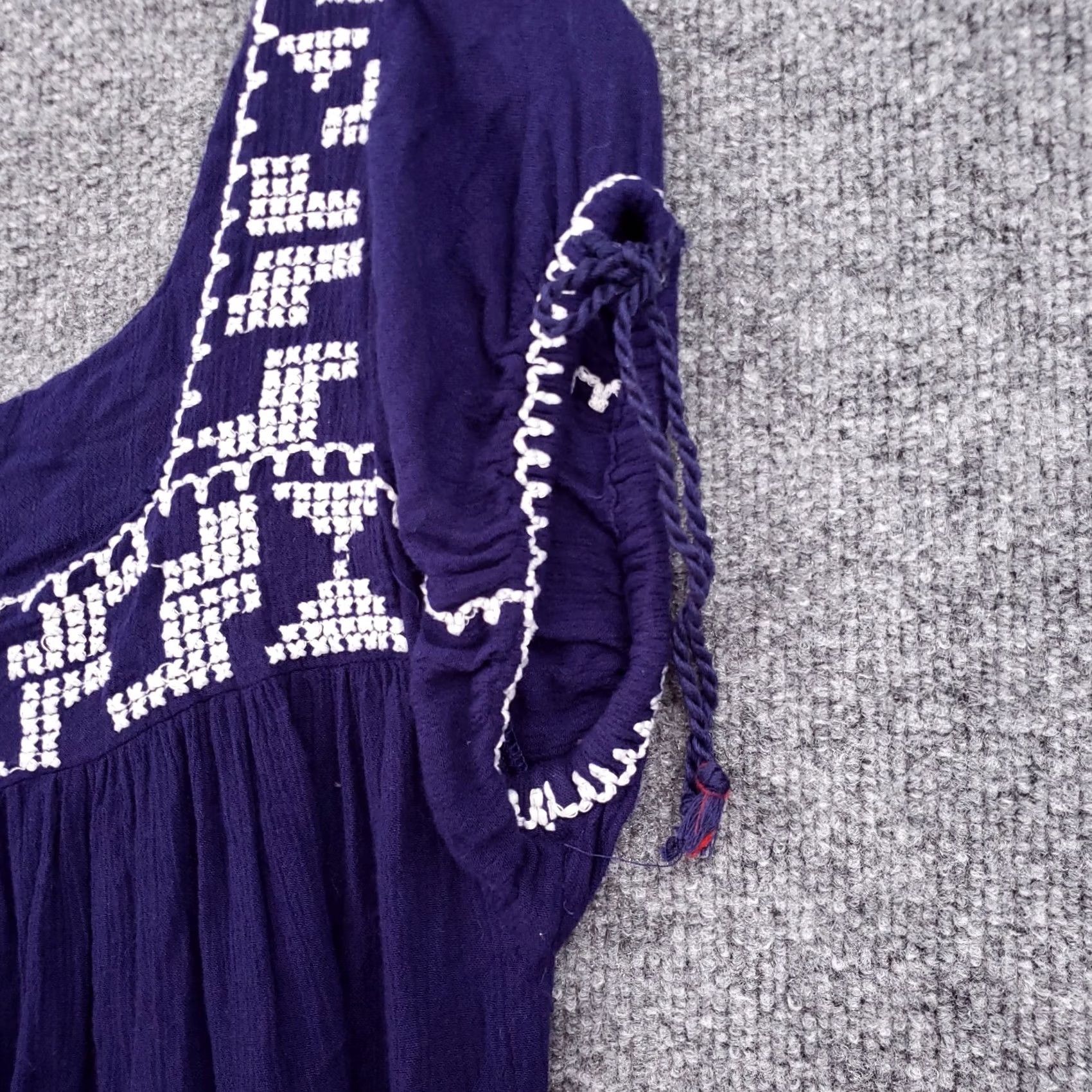 Forever 21 FOREVER 21 Dress Women S Blue Mini Sundress Embroidered Square Neck Summer Size S / US 4 / IT 40 - 7 Thumbnail