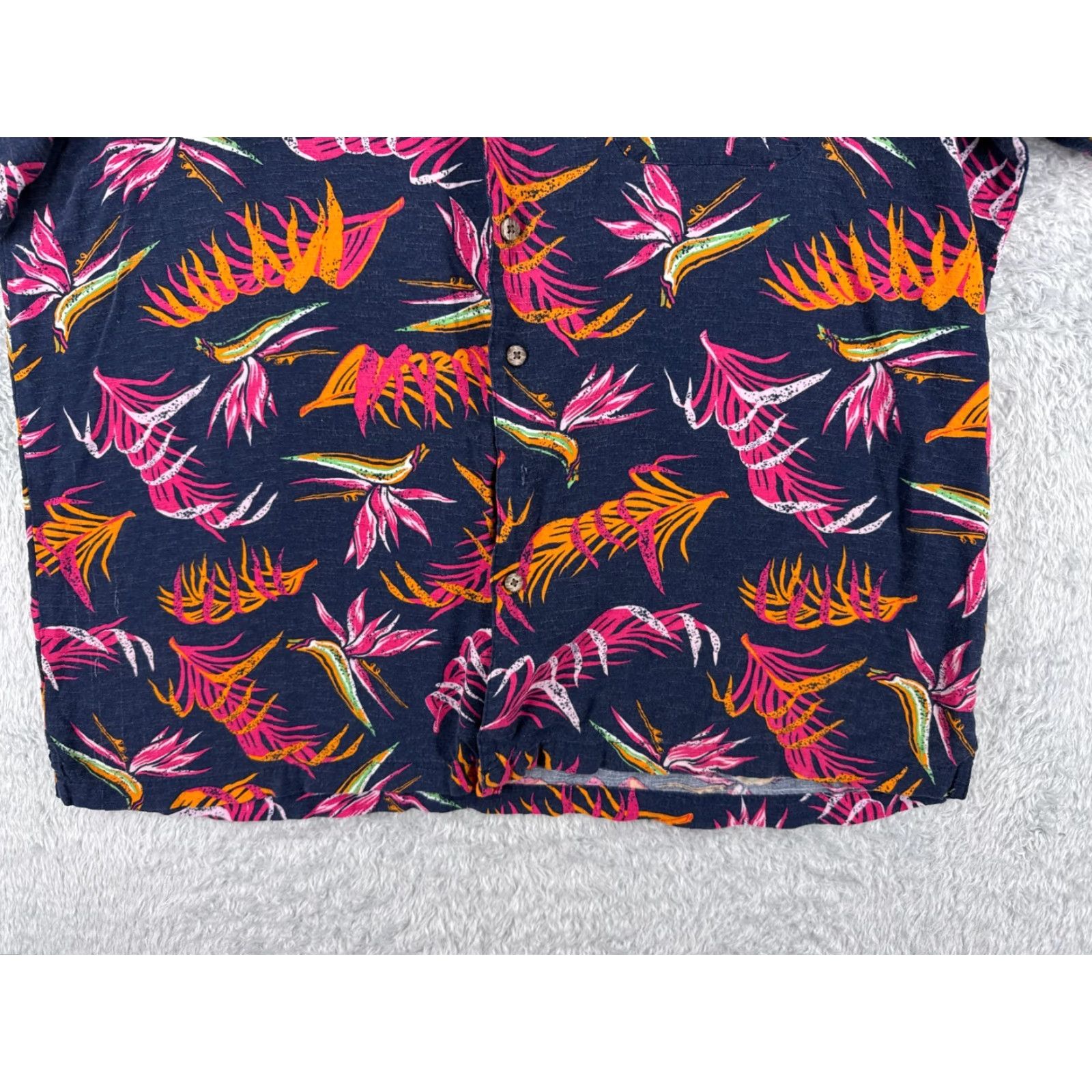 George George Shirt Men 2XL XXL Floral Hawaiian Beach Bird Of Paradise Pink Blue Orange Size US XXL / EU 58 / 5 - 5 Thumbnail
