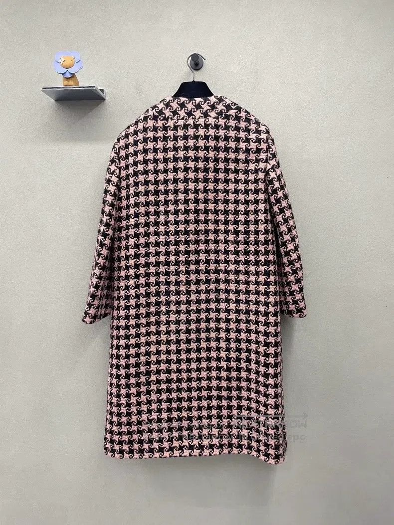 Gucci Gucci Round-neck woollen coat with a thousand-bird check Size XXS / US 00 / IT 34 - 2 Thumbnail