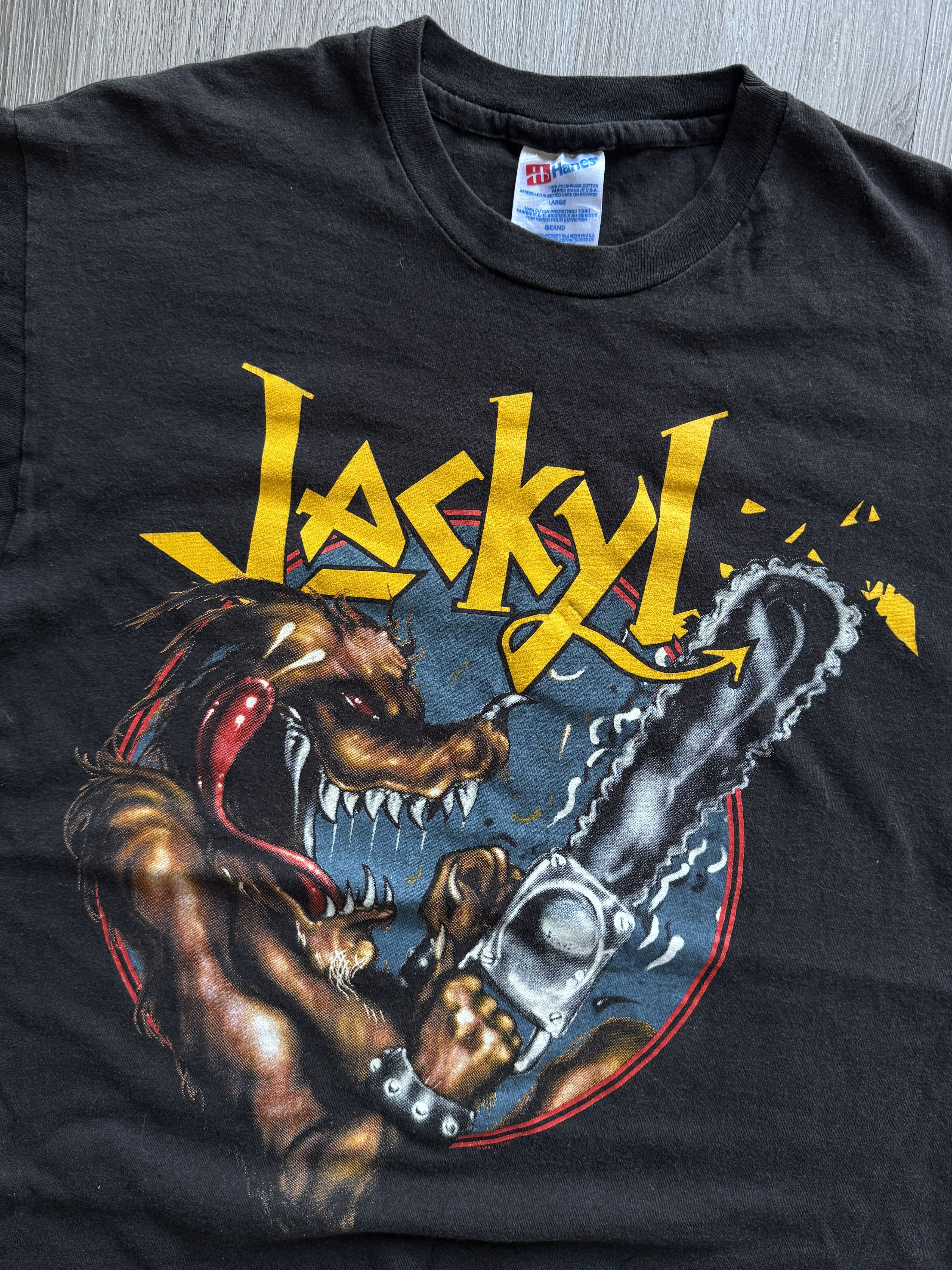 Band Tees Vintage 90s Jackyl Definition Chainsaw Rock Tee Size US L / EU 52-54 / 3 - 2 Thumbnail