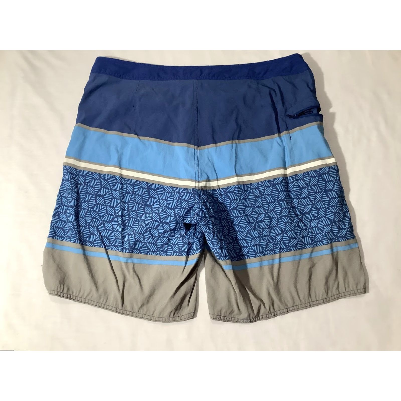 Patagonia Patagonia Board Shorts Mens 36 Blue Gray Stripe Geometric Swim Trunks Nylon Surf Bottom Mens Size US 36 / EU 52 - 6 Thumbnail