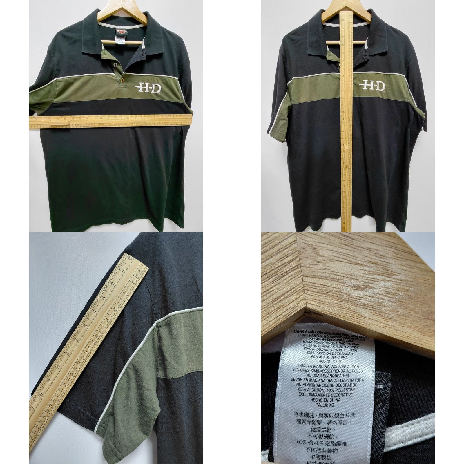 Harley Davidson Harley-Davidson Polo Shirt Black Green Solid Knit Short Sleeve Men XL Size US XL / EU 56 / 4 - 8 Thumbnail