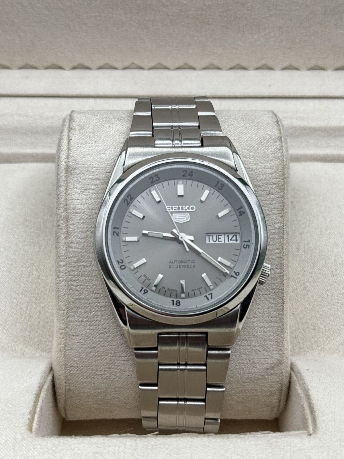 Seiko 5 Automatic 7S26 Vintage 36Mm Watch 21 Jewels Serviced in Grey, Men's