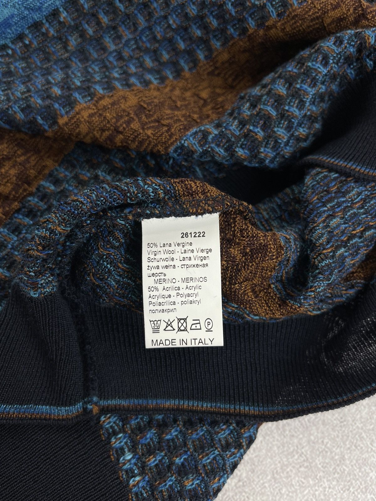 Designer Montechiaro Striped Multiclor Knit Sweater Men’s Size 54 Size US L / EU 52-54 / 3 - 7 Thumbnail