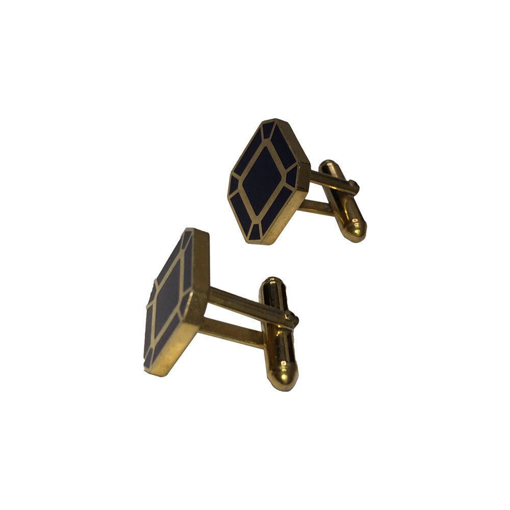Pierre Cardin Pierre Cardin Gold and Black Enamel Retro Cufflinks Size ONE SIZE - 4 Thumbnail