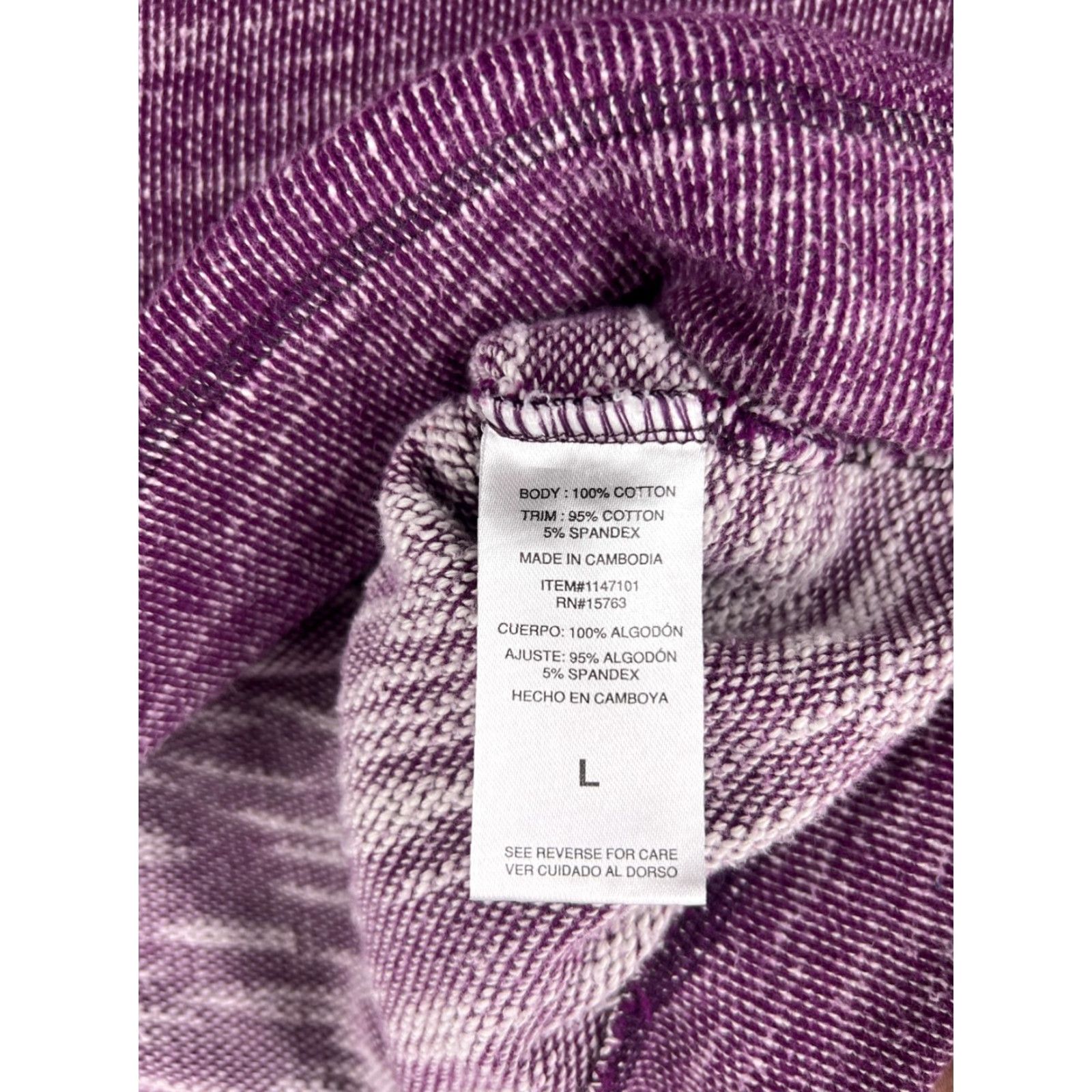 Champion Champion Sweater Womens Large Purple Woven Stretch Raglan Style Cotton Blend Shirt Pullover Crew Neck Casual Womens L Purple All Seasons Breathable Size L / US 10 / IT 46 - 7 Thumbnail