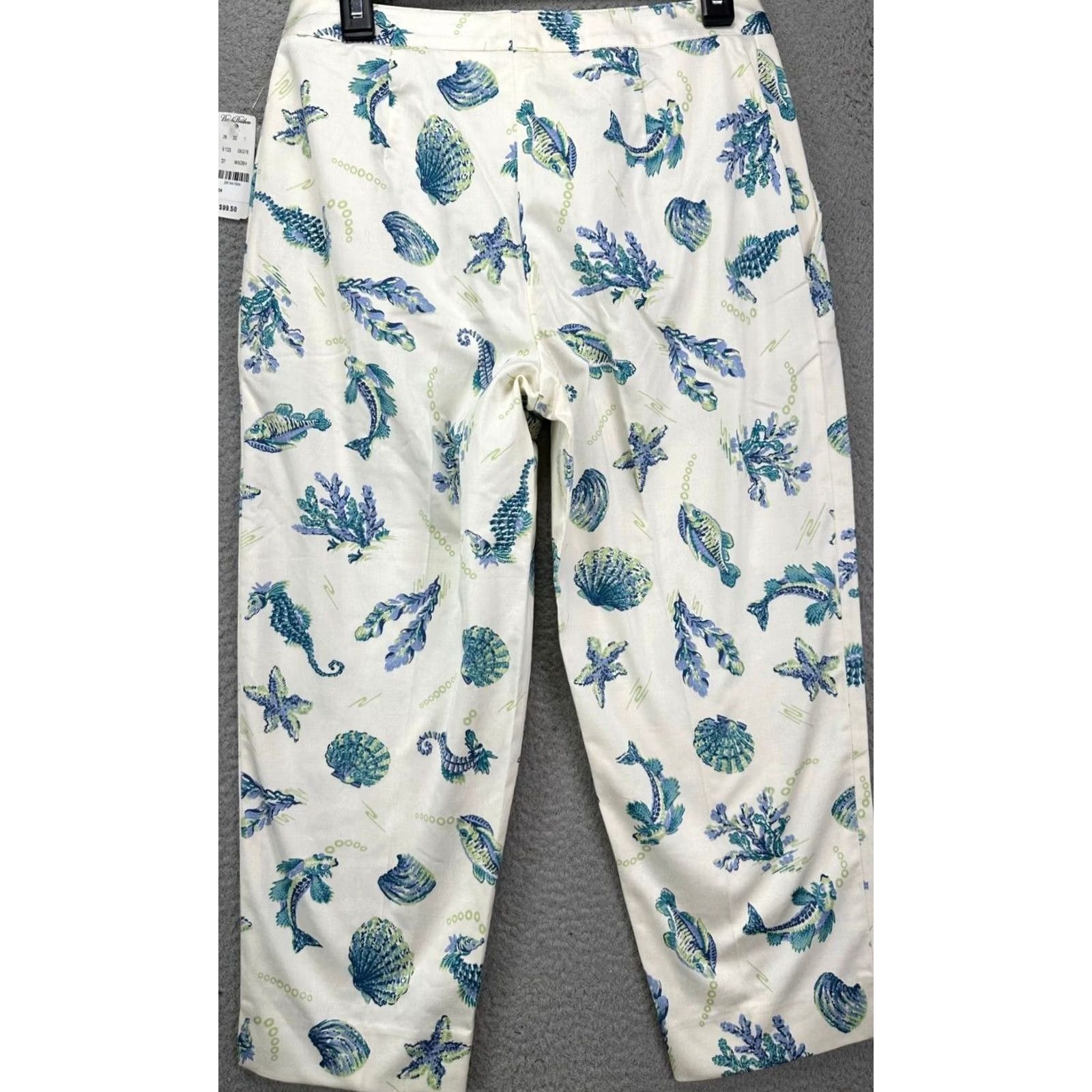 Brooks Brothers VINTAGE Brooks Brothers Pants Womens 4 White Blue Fish Underwater Print Cropped Golf NEW Size 27" / US 4 / IT 40 - 3 Thumbnail