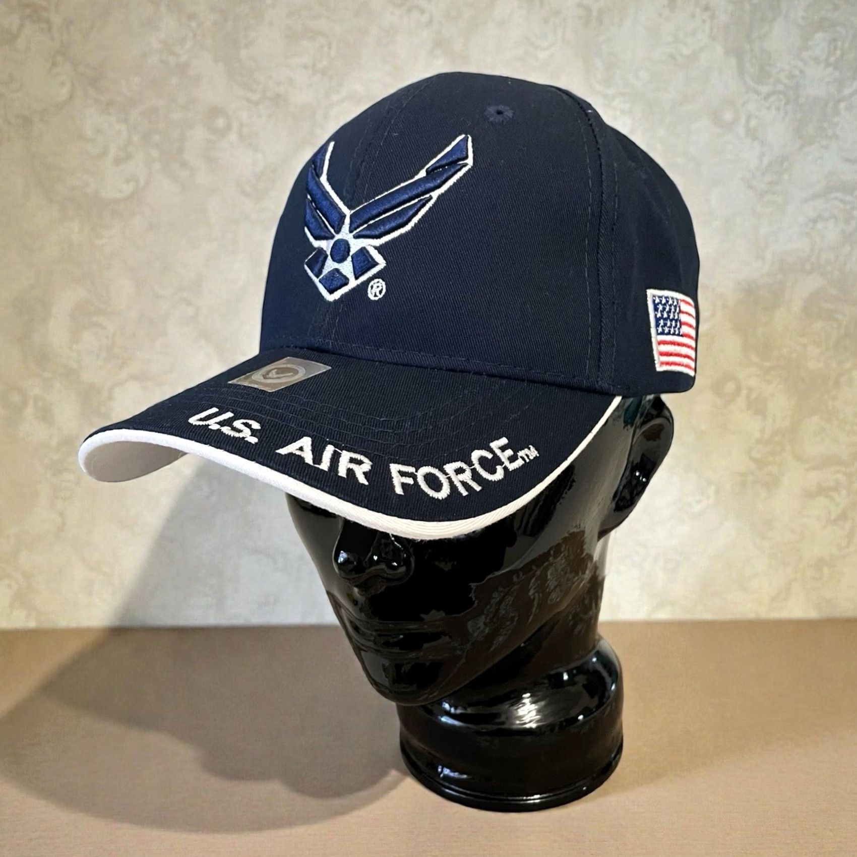Logo 7 U.S. Air Force USAF Logo Adjustable Navy Blue Baseball Cap Hat OS Unisex Adults 3D Embroidered Logo Size ONE SIZE - 2 Thumbnail