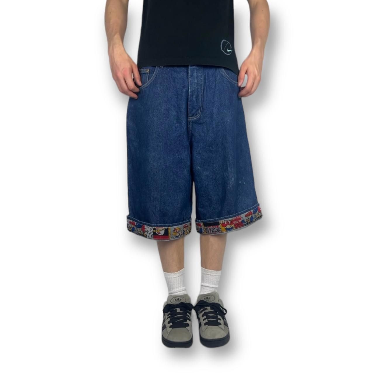 Designer SOHK baggy vintage hip-hop skater raver shorts jorts Size US 33 - 7 Thumbnail