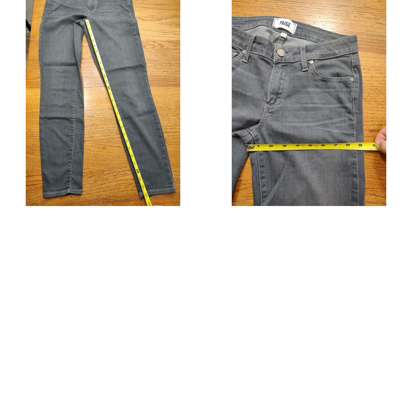 Paige PAIGE Verdugo Ankle Skinny Jeans Gray Stretch Denim Womens Slim 5-Pocket Inseam 27 Size 27" / US 4 / IT 40 - 9 Thumbnail
