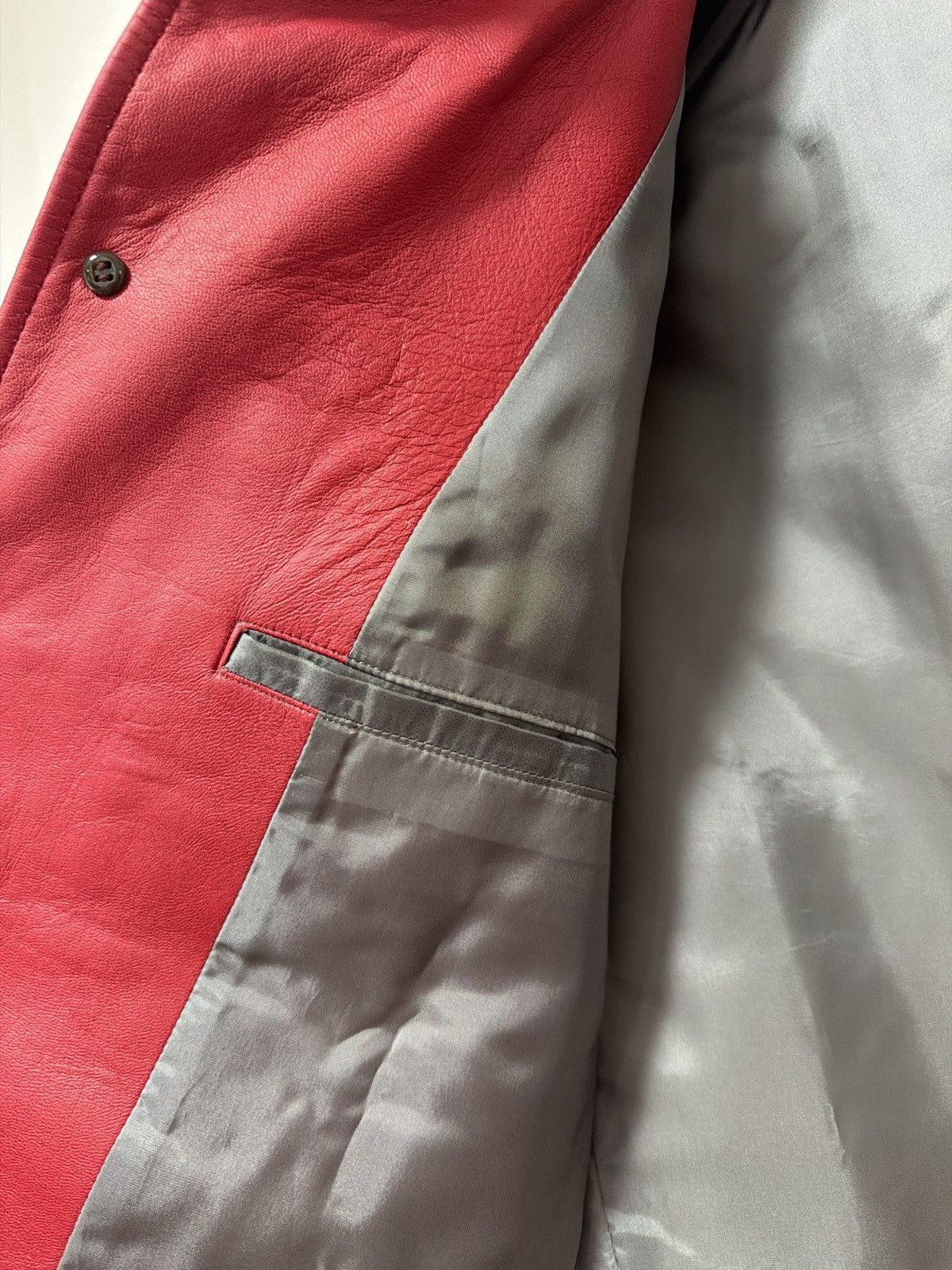 Yohji Yamamoto Yohji Yamamoto Red “Modern Girl” Back Printed Leather Jacket Size US S / EU 44-46 / 1 - 10 Thumbnail