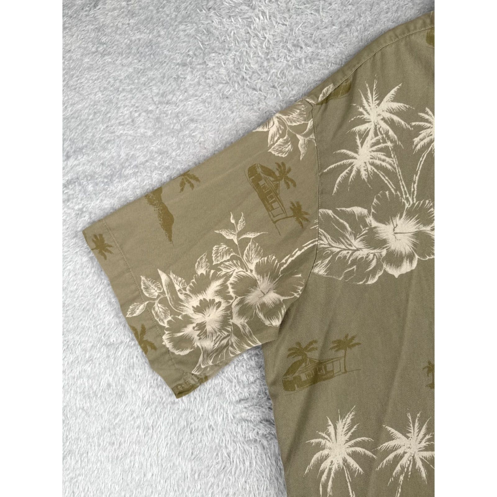 Croft & Barrow Croft & Barrow Caribbean Shirt Mens XL Green Floral Palm Hawaiian Silk Cotton Button-Up Short Sleeve Beach Resort Size US XL / EU 56 / 4 - 3 Thumbnail