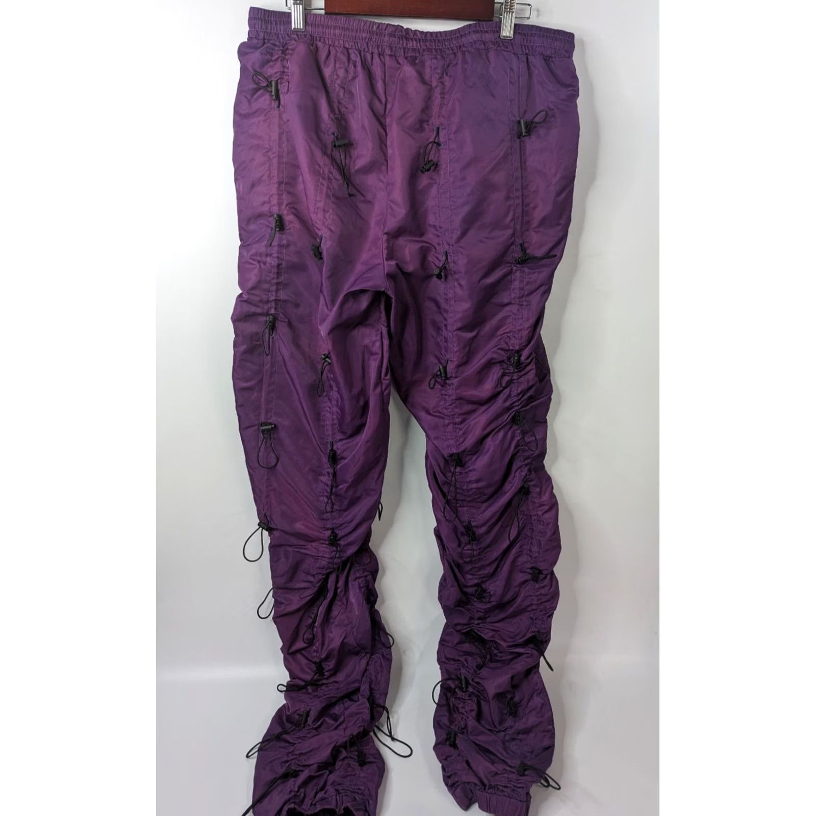 Vintage EPTM. Jogger Pants XL-36 Purple Bungee Drawstring Utility 40" Inseam Tracks Activewear Men Venise Size US 36 / EU 52 - 4 Thumbnail