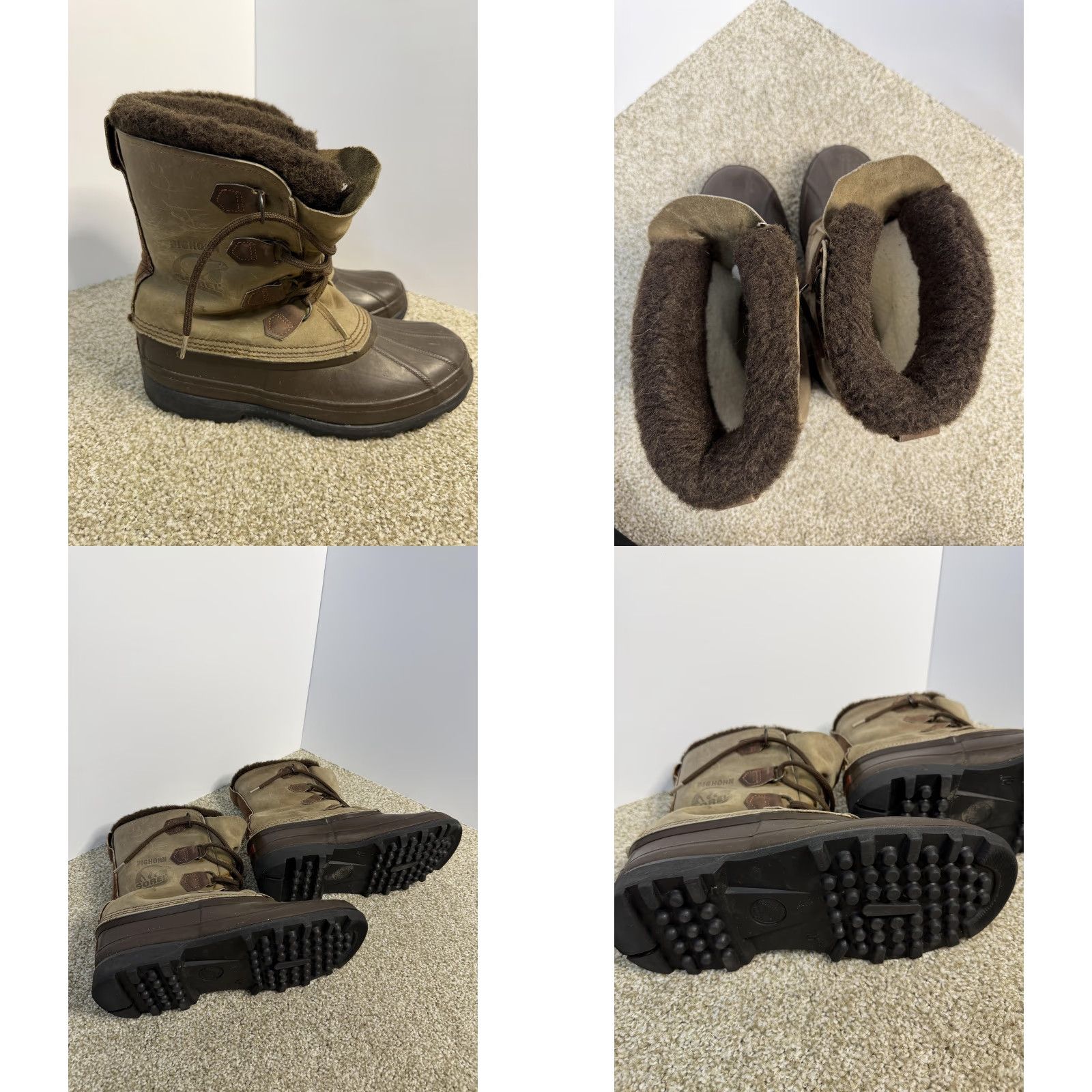 SOREL VINTAGE Sorel Bighorn Snow Boots Mens 10 Brown Leather Waterproof Insulated Made In Canada Shoes Boot Winter Mens Size US 10 / EU 43 - 8 Thumbnail