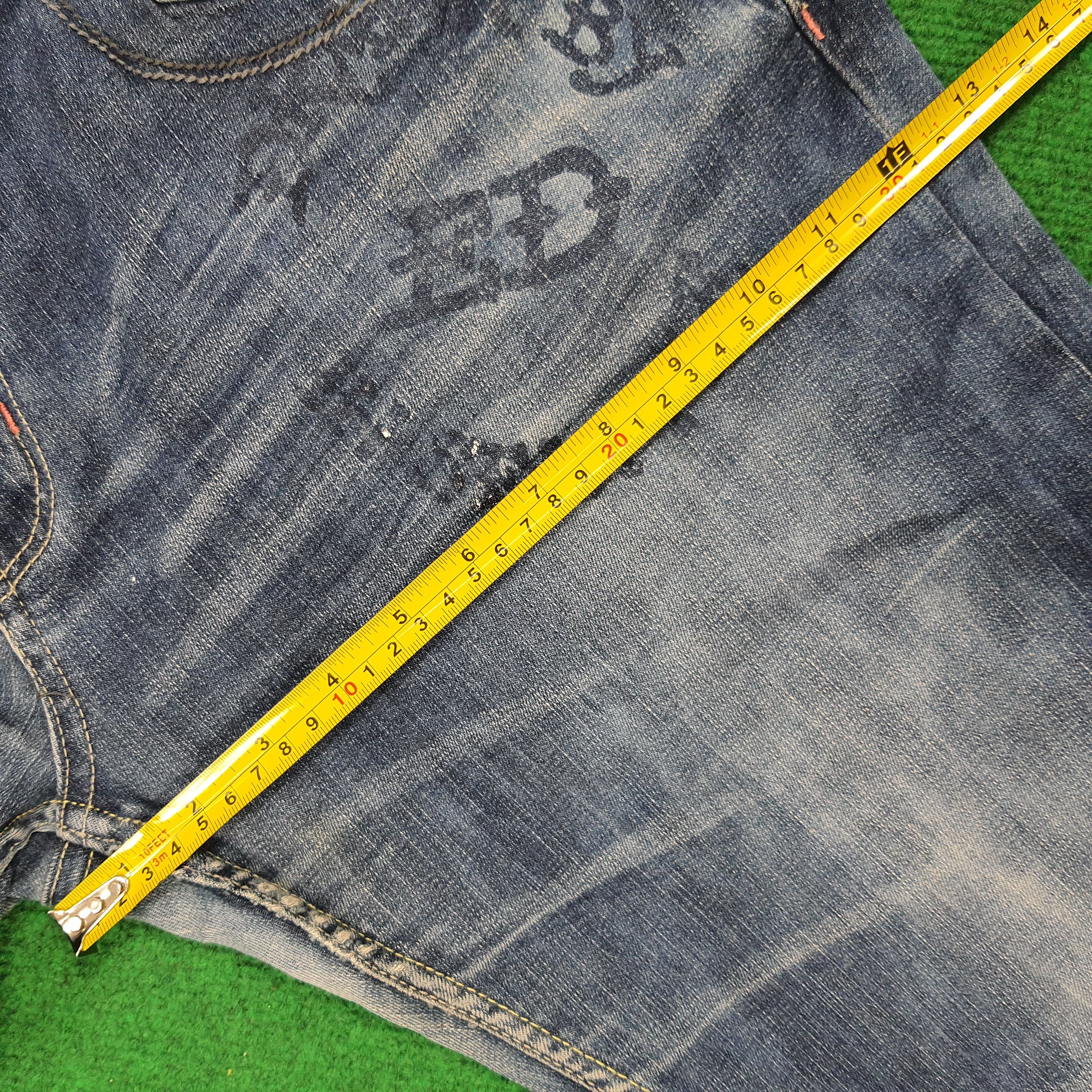 Ed Hardy × Vintage Vintage Ed Hardy Love Kills Slowly Skull Embroidery Jeans Size US 35 - 13 Thumbnail