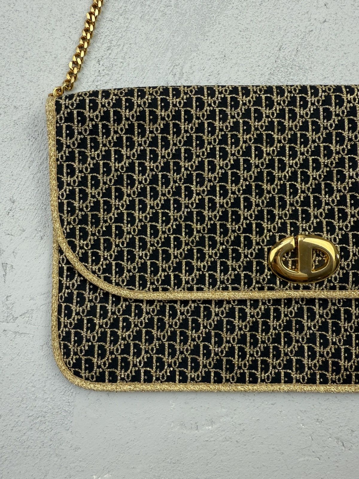 Dior Christian Dior Vintage Shoulder Bag – Monogram Gold & Black Size ONE SIZE - 3 Thumbnail