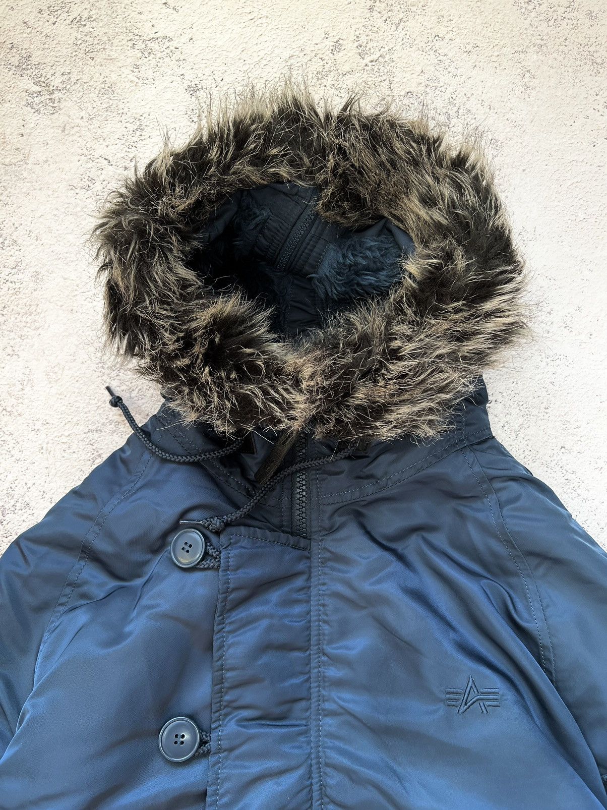 If Six Was Nine × Le Grande Bleu (L.G.B.) Y2K VINTAGE MOHAIR FUZZY FLUFFY FUR HOOD FAUX BOMBER JACKET Size US L / EU 52-54 / 3 - 5 Thumbnail