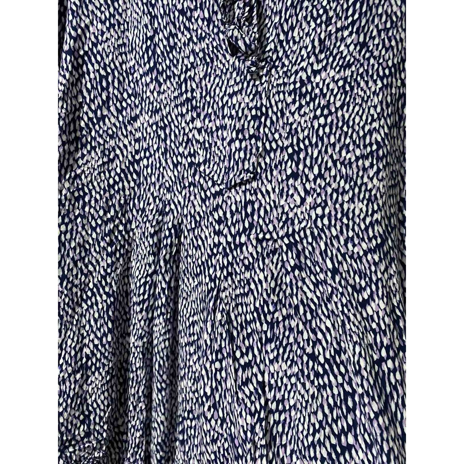 Vince Camuto Two By Vince 1X Purple Tie Neck Blouse Long Sleeve A003295 Size XL / US 12-14 / IT 48-50 - 7 Thumbnail