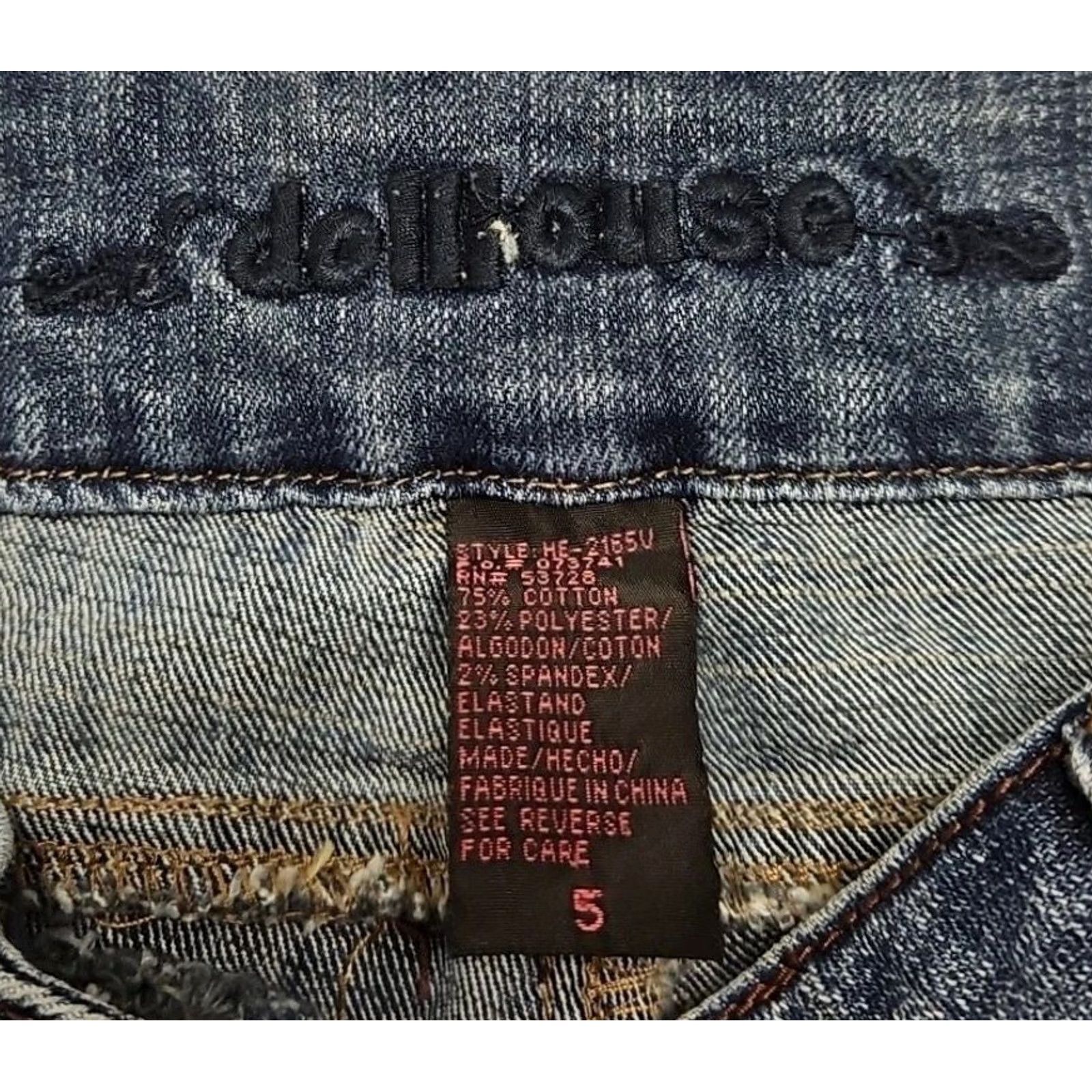 Vintage Dollhouse Y2K Low Rise Bootcut Jeans Juniors 5 Stretch Denim Blue 28in Waist 32in Inseam Women Size 27" / US 4 / IT 40 - 5 Thumbnail