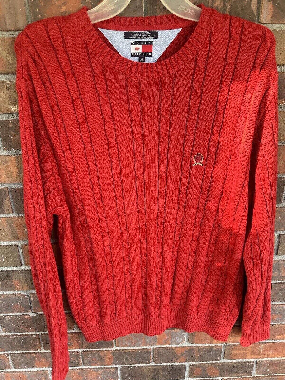 Tommy Hilfiger VINTAGE Tommy Hilfiger Knit Red Crest Logo Sweater- Men’s XL Size US XL / EU 56 / 4 - 2 Thumbnail