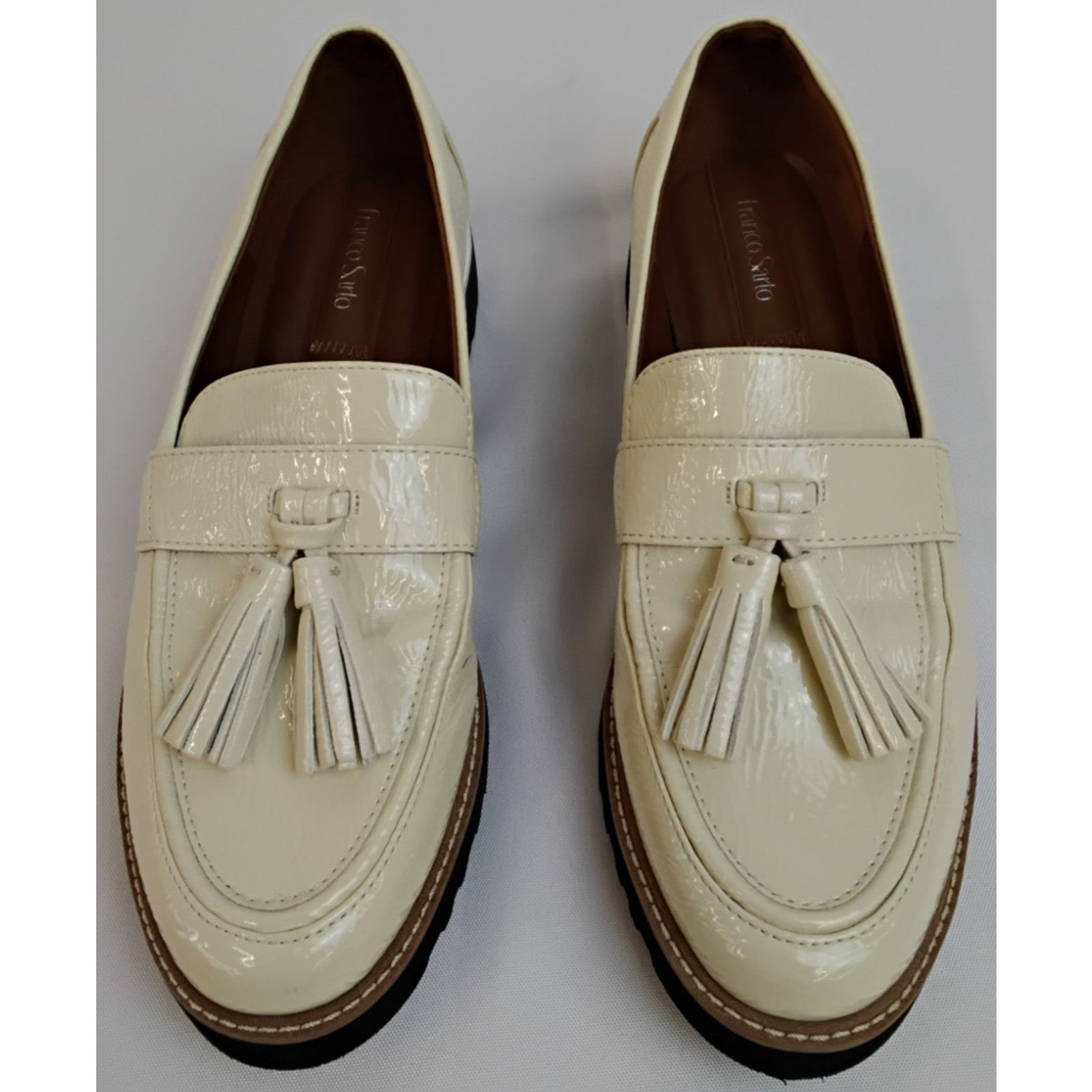 Franco Sarto Franco Sarto Patent Leather Tassel Loafers Women's 8.5 Ivory Size US 8.5 / IT 38.5 - 2 Thumbnail