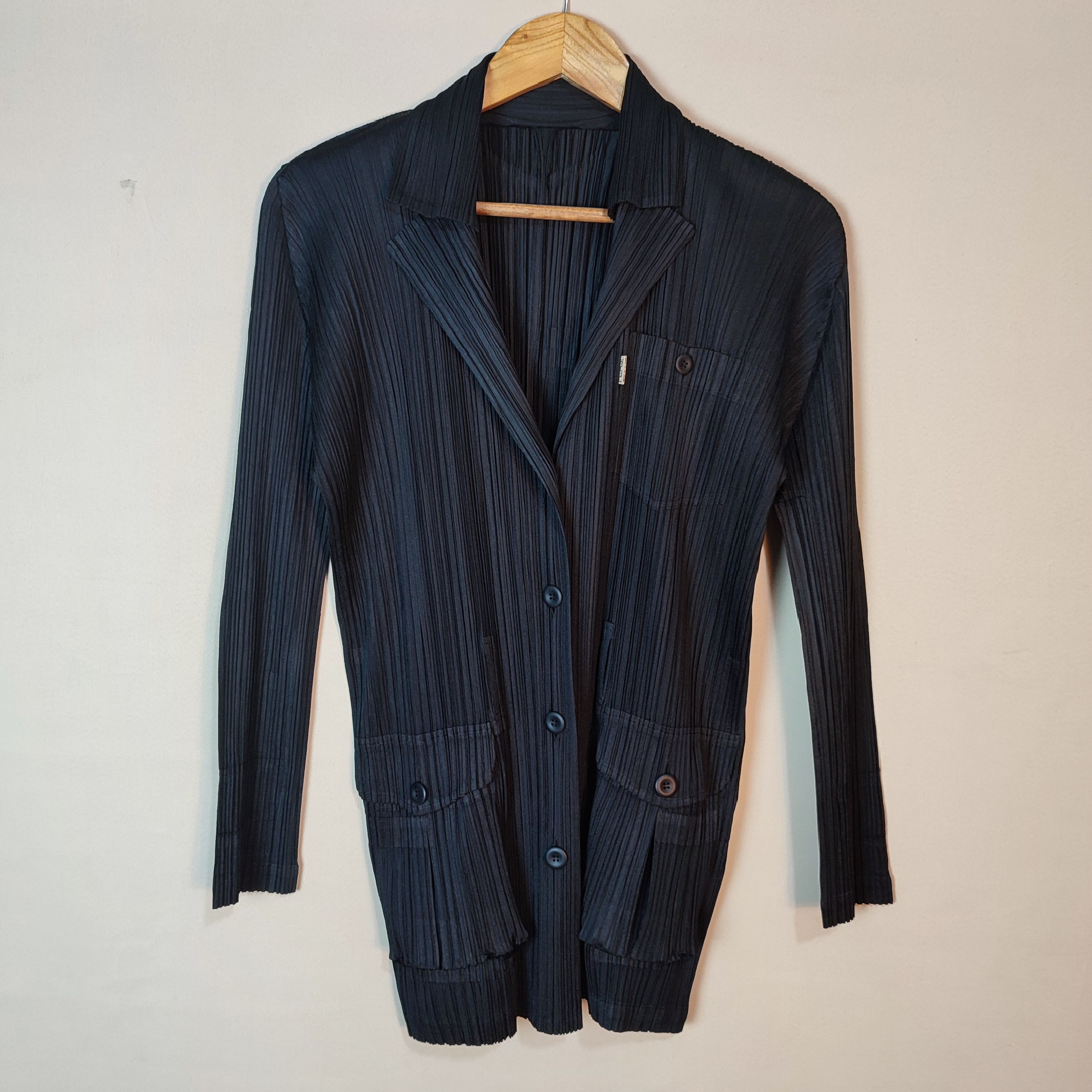 image of Issey Miyake Pleats Please Cardigan Topper in Black, Women's (Size Medium)