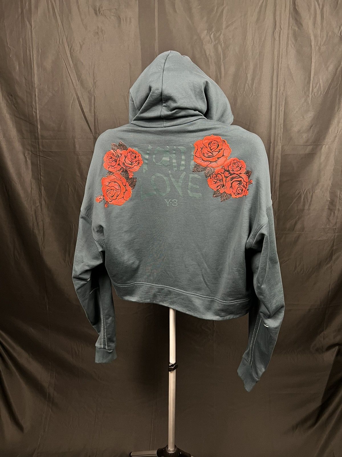 Japanese Brand × Y-3 × Yohji Yamamoto Yohji Yamamoto Y-3 rose crop hoodie "Yohji Love" Size M / US 6-8 / IT 42-44 - 2 Thumbnail