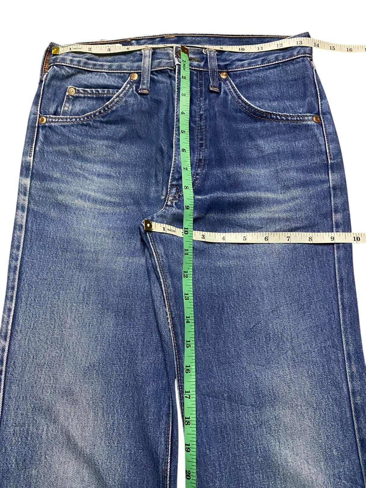 Big John Vintage Big John Blue Wash Distressed Flare Jeans Size US 27 - 12 Thumbnail