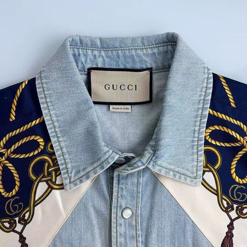 Gucci GucciSS22 printed lapel single-breasted long-sleeved shirt Size US S / EU 44-46 / 1 - 3 Thumbnail