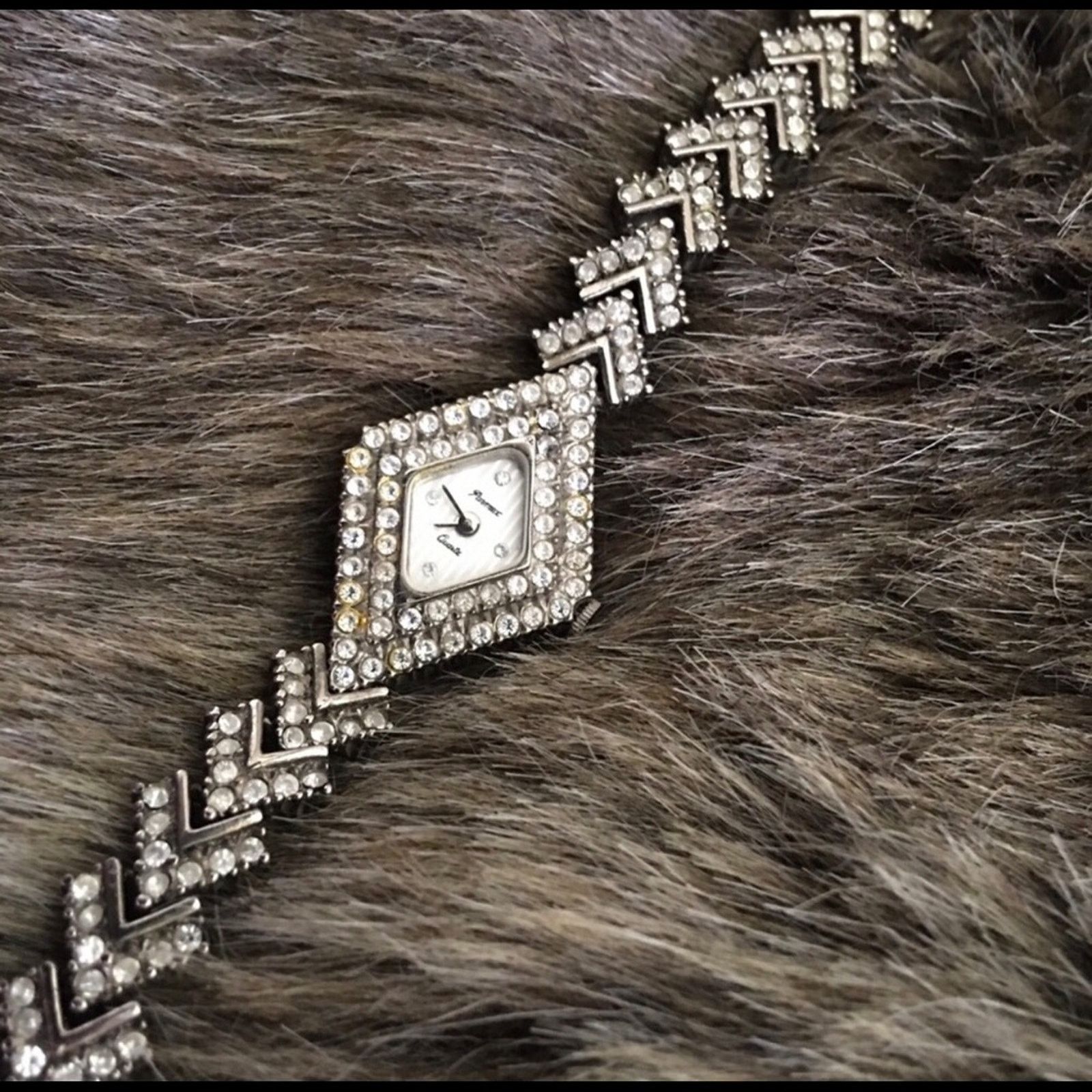 Vintage Vintage 80s Parmex rhinestone chevron link watch Size ONE SIZE - 3 Thumbnail