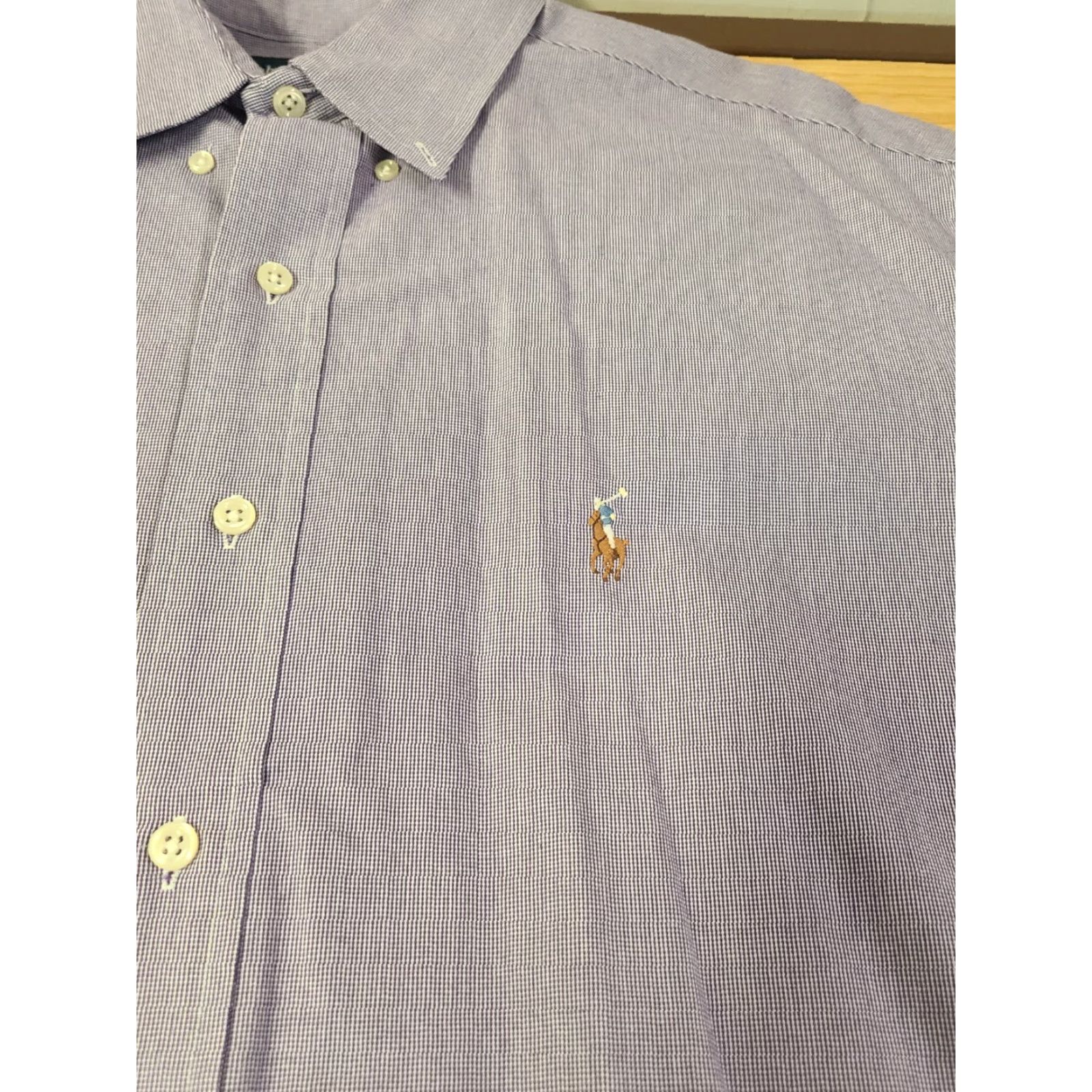 Polo Ralph Lauren Polo Ralph Lauren Shirt Men's Purple Square L Long Sleeve Button-Down Collared Knit Cotton Embroidered Logo Classic Size US L / EU 52-54 / 3 - 4 Thumbnail