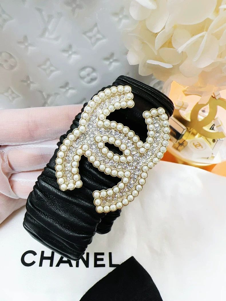 Other Chanel 20k Pearl CC Buckle Black Belt Size ONE SIZE - 6 Thumbnail