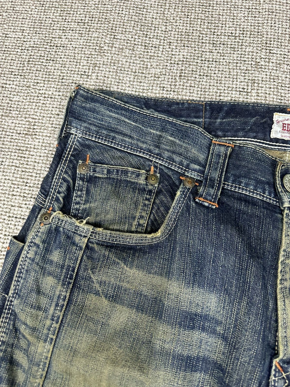 Edwin Vintage Edwin 465 XVS Distressed Denim Jeans - Baggy D740 Size US 32 / EU 48 - 9 Thumbnail