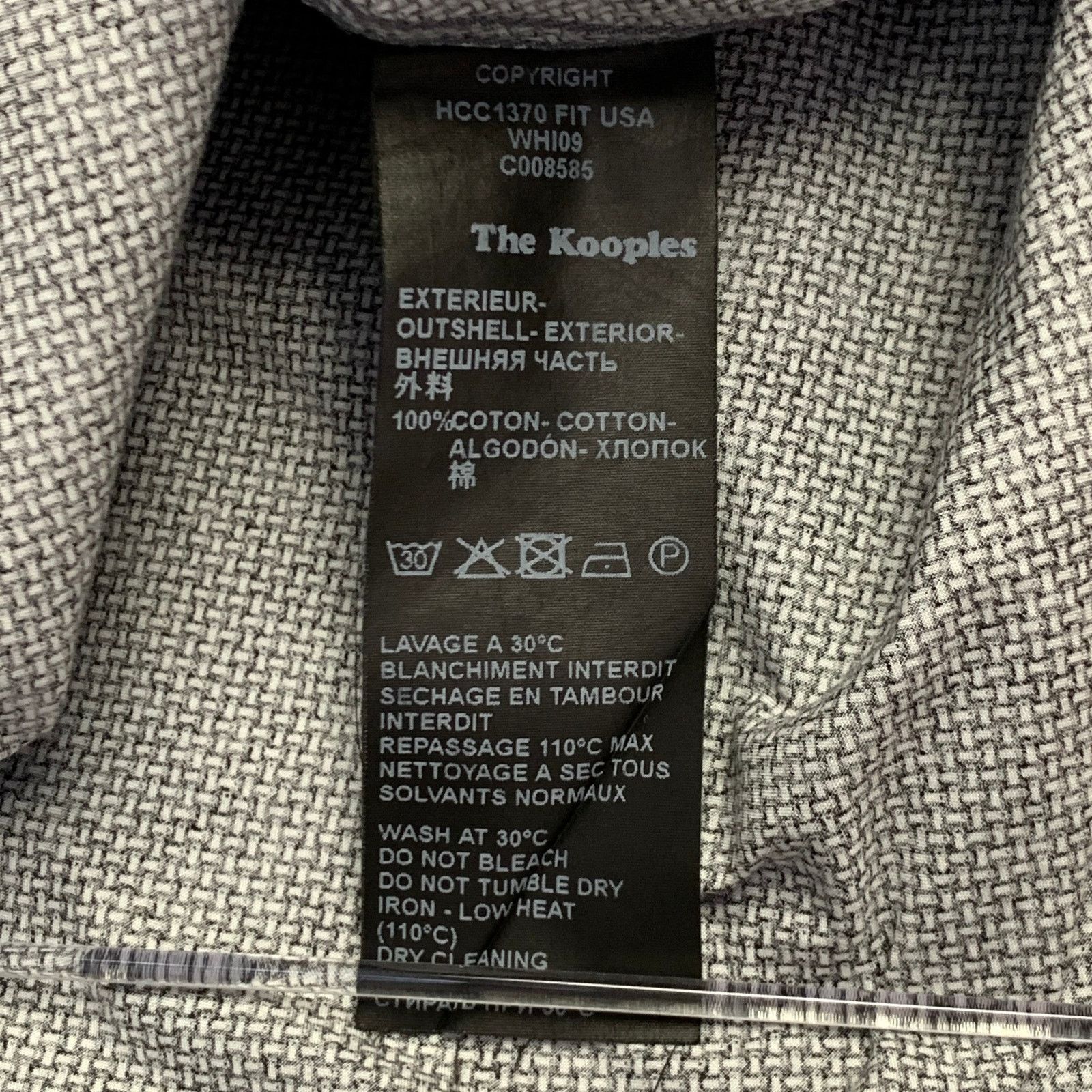 The Kooples Multi Color Basketweave Skull Hidden Buttons Fitted Shirt Size US L / EU 52-54 / 3 - 8 Thumbnail