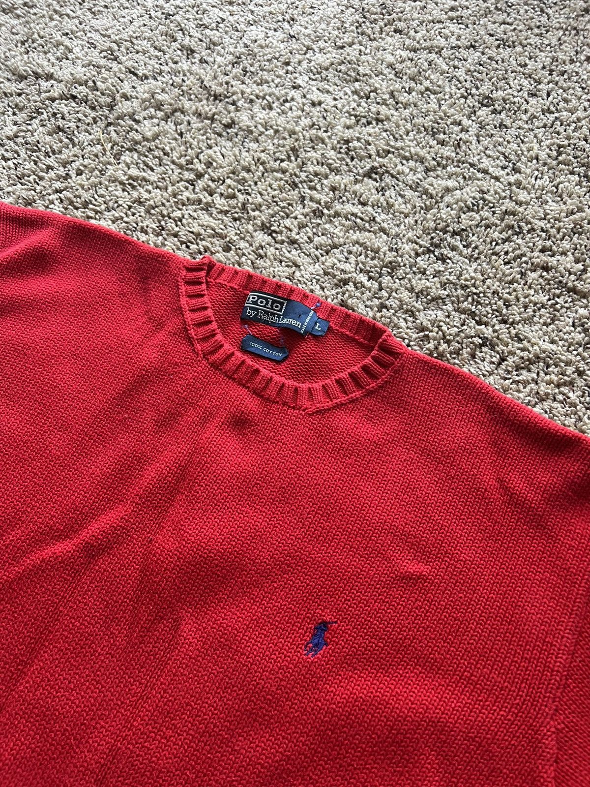 Polo Ralph Lauren × Vintage Polo Ralph Lauren vintage sweater sweatshirt red Size US L / EU 52-54 / 3 - 2 Thumbnail