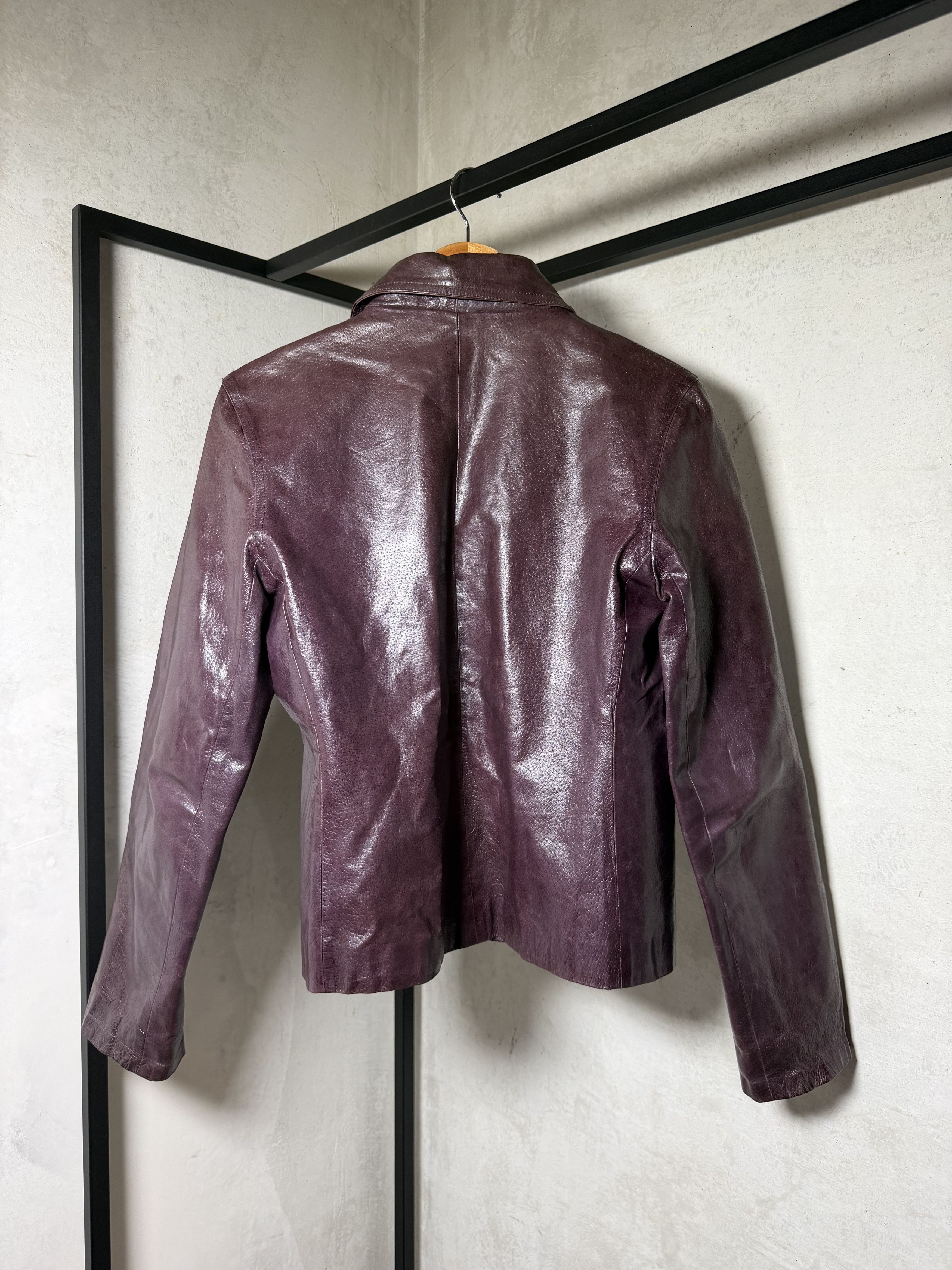 Genuine Leather Only Melancholy Rich Red Boxy Leather Jacket Size M / US 6-8 / IT 42-44 - 9 Thumbnail