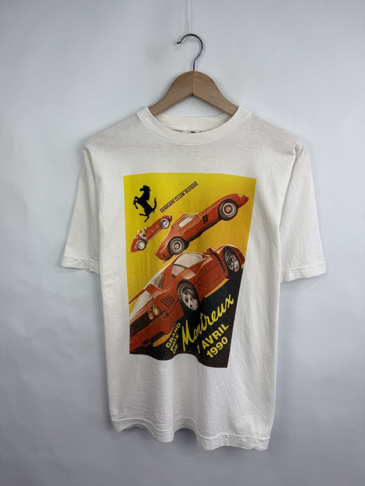 Ferrari × Vintage 🇨🇭Vintage 1990 Ferrari Club Suisse Grand Prix De Montreux tee Size US L / EU 52-54 / 3 - 3 Thumbnail