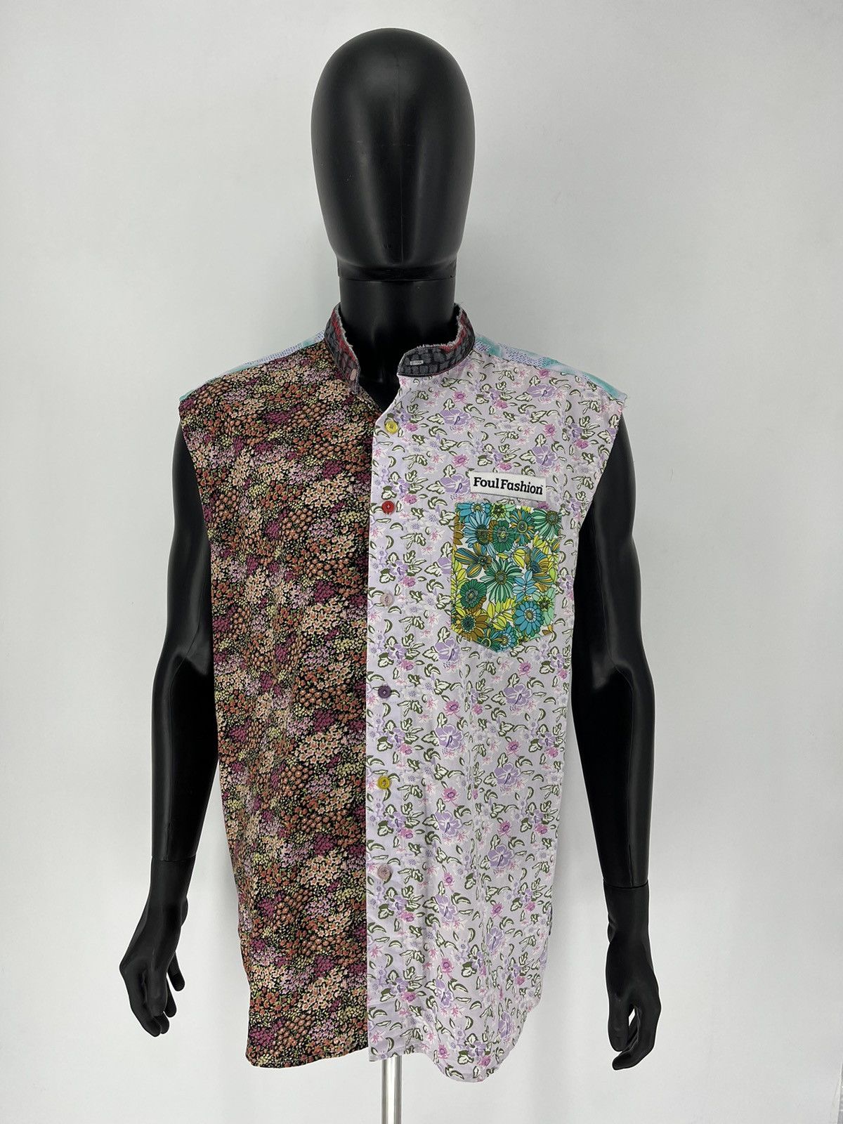 Japanese Brand Vintage Y2K Japanese Brand Foul Fashion Patchwork Shirt Size US XXL / EU 58 / 5 - 2 Thumbnail