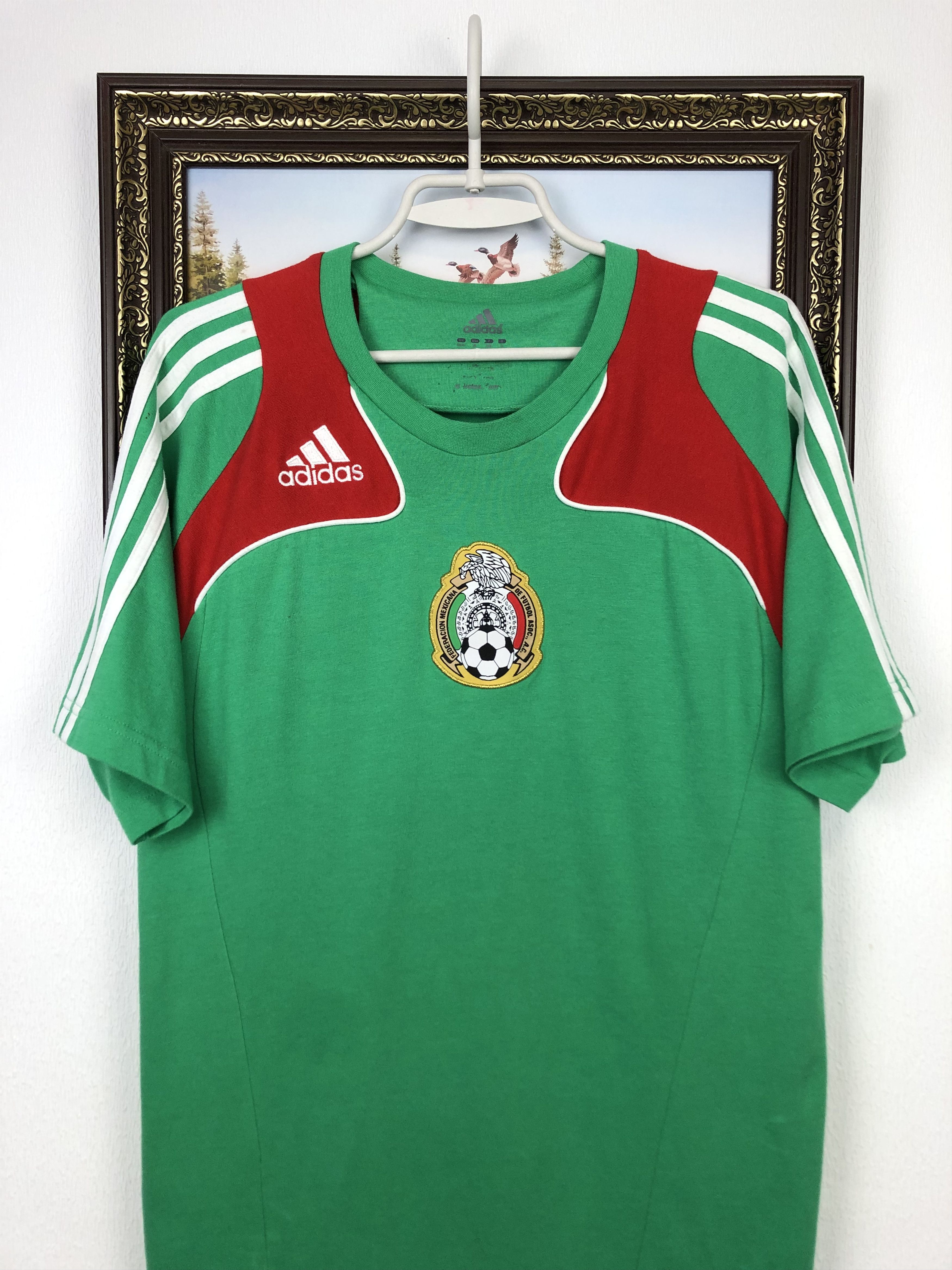 Adidas × Vintage Vintage Adidas Mexico Football Shirt Soccer Train Tee Rare Size US M / EU 48-50 / 2 - 2 Thumbnail