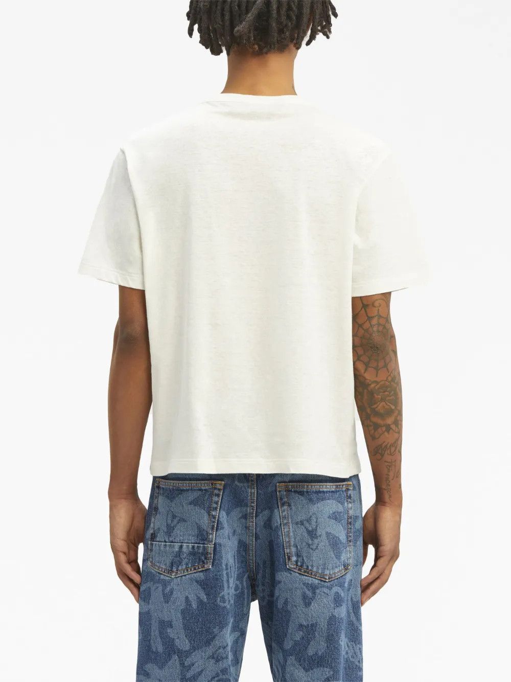 Palm Angels o1y0325 Logo Crewneck T-Shirt in White Size US L / EU 52-54 / 3 - 4 Thumbnail
