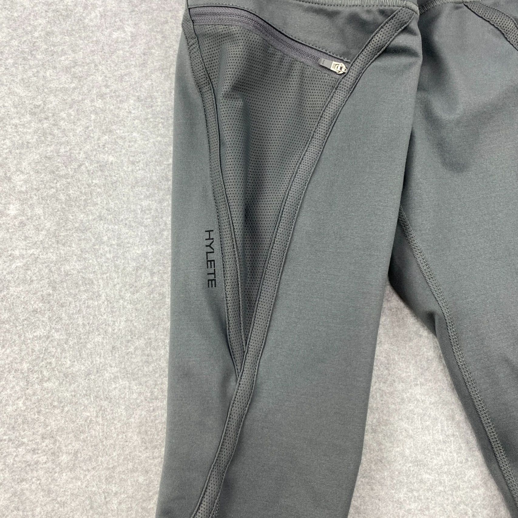 Vintage Hylete Leggings Womens Medium M Gray 25" Pull On Stretch Zip Pockets Active Yoga Size 42" / US 20 - 3 Thumbnail