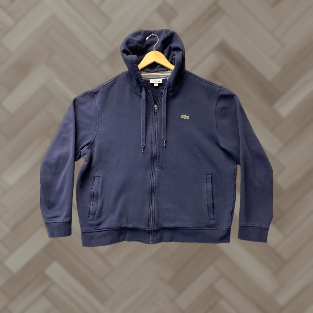 Lacoste Lacoste Slim Full Zip Hoodie Men Navy 2XL Crocodile Logo Pockets Size US XXL / EU 58 / 5 - 1 Thumbnail