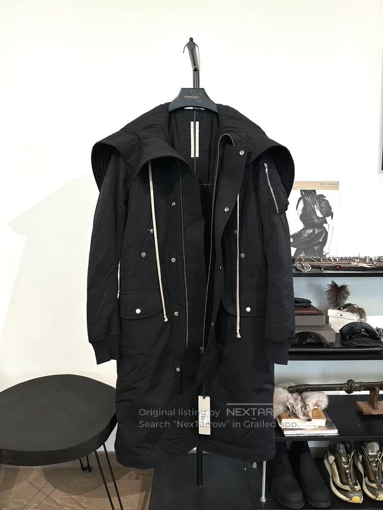 Rick Owens Rick Owens Bomber Padded Long Hooded Overcoat Jacket Size US XS / EU 42 / 0 - 1 Thumbnail
