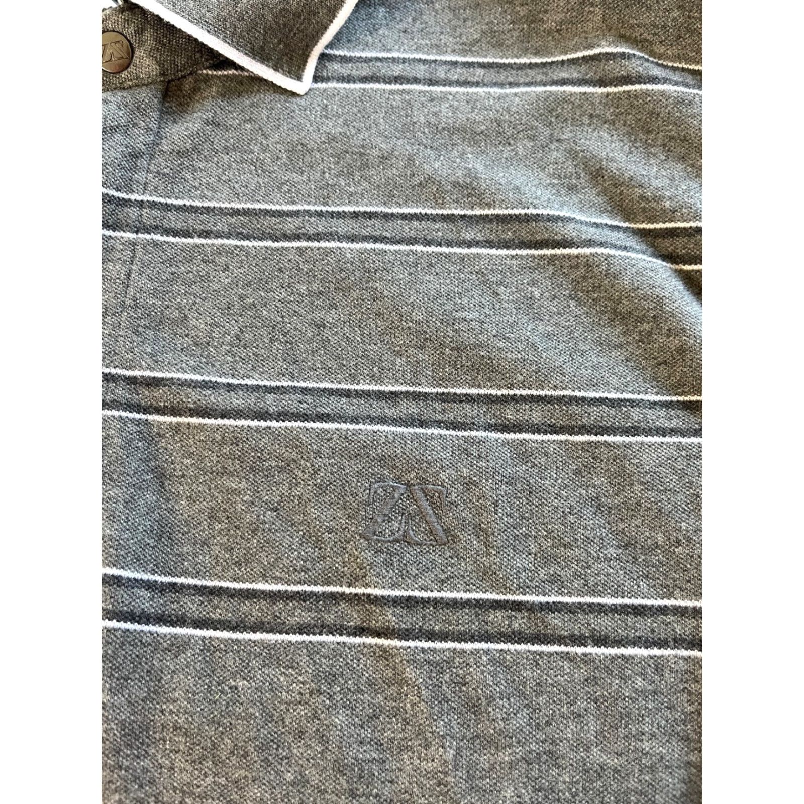 Vintage VINTAGE Zegna Sport Polo Shirt Striped Long Sleeve 1/4 Zip Cotton Blend Gray L Mens Size US L / EU 52-54 / 3 - 6 Thumbnail
