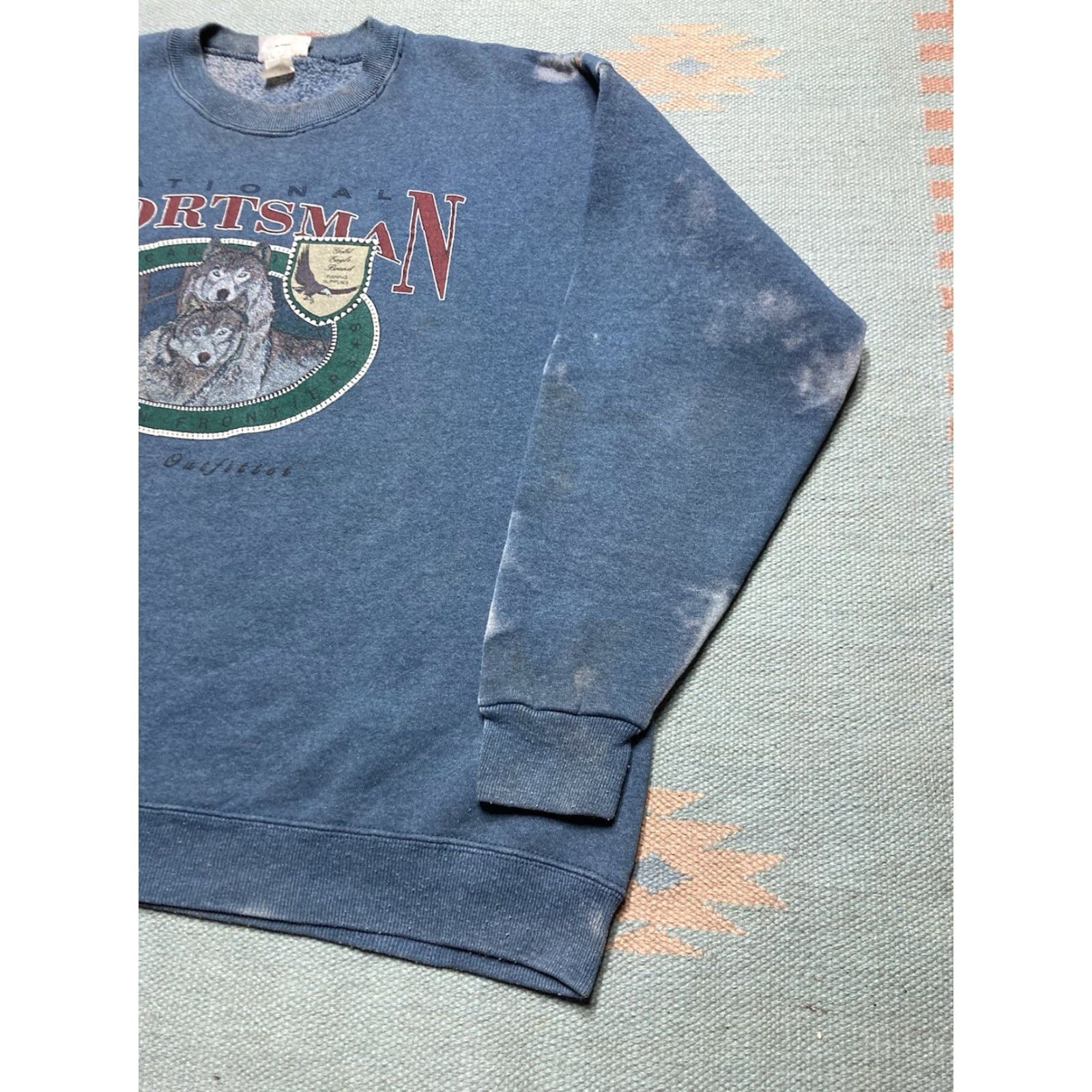 Vintage VINTAGE 90s Wolf National Sportsman Crewneck Sweatshirt Blue XL Men Pullover Grunge Theme 90s Size US XL / EU 56 / 4 - 2 Thumbnail