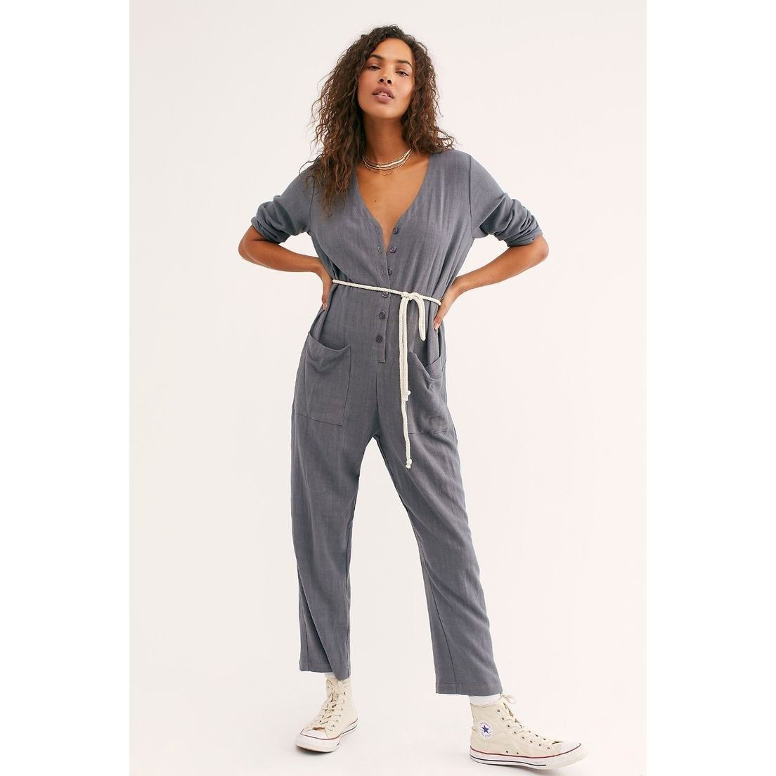 Free People New Free People RACHEL PALLY Troy Linen Jumpsuit $255 SMALL Size 28" / US 6 / IT 42 - 1 Thumbnail