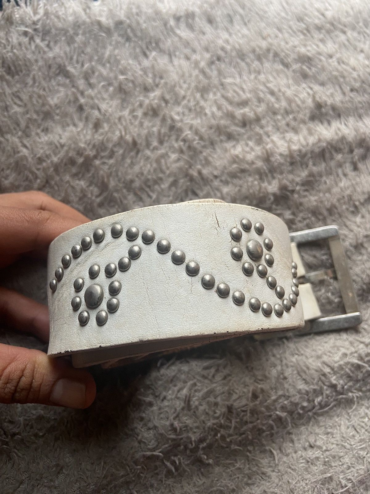 Vintage LGB punk style leather belt Size ONE SIZE - 3 Thumbnail