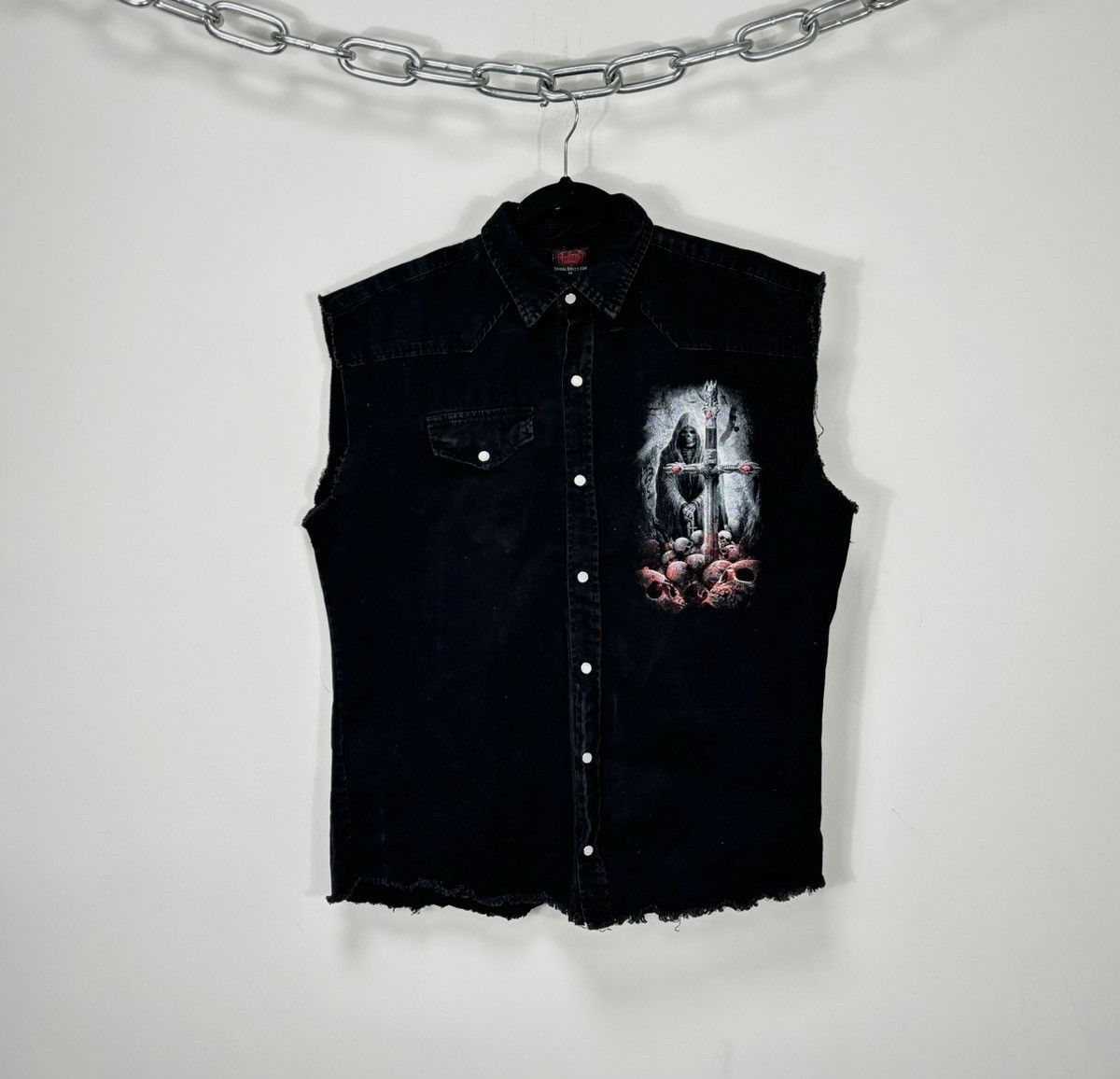 Vintage Vintage Spiral Skulls Skeleton Logo Black Vest Jacket Size US M / EU 48-50 / 2 - 2 Thumbnail