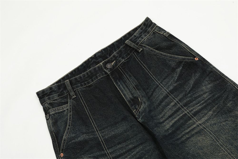 Vintage American retro washed loose casual men's straight leg jeans Size US 32 / EU 48 - 3 Thumbnail