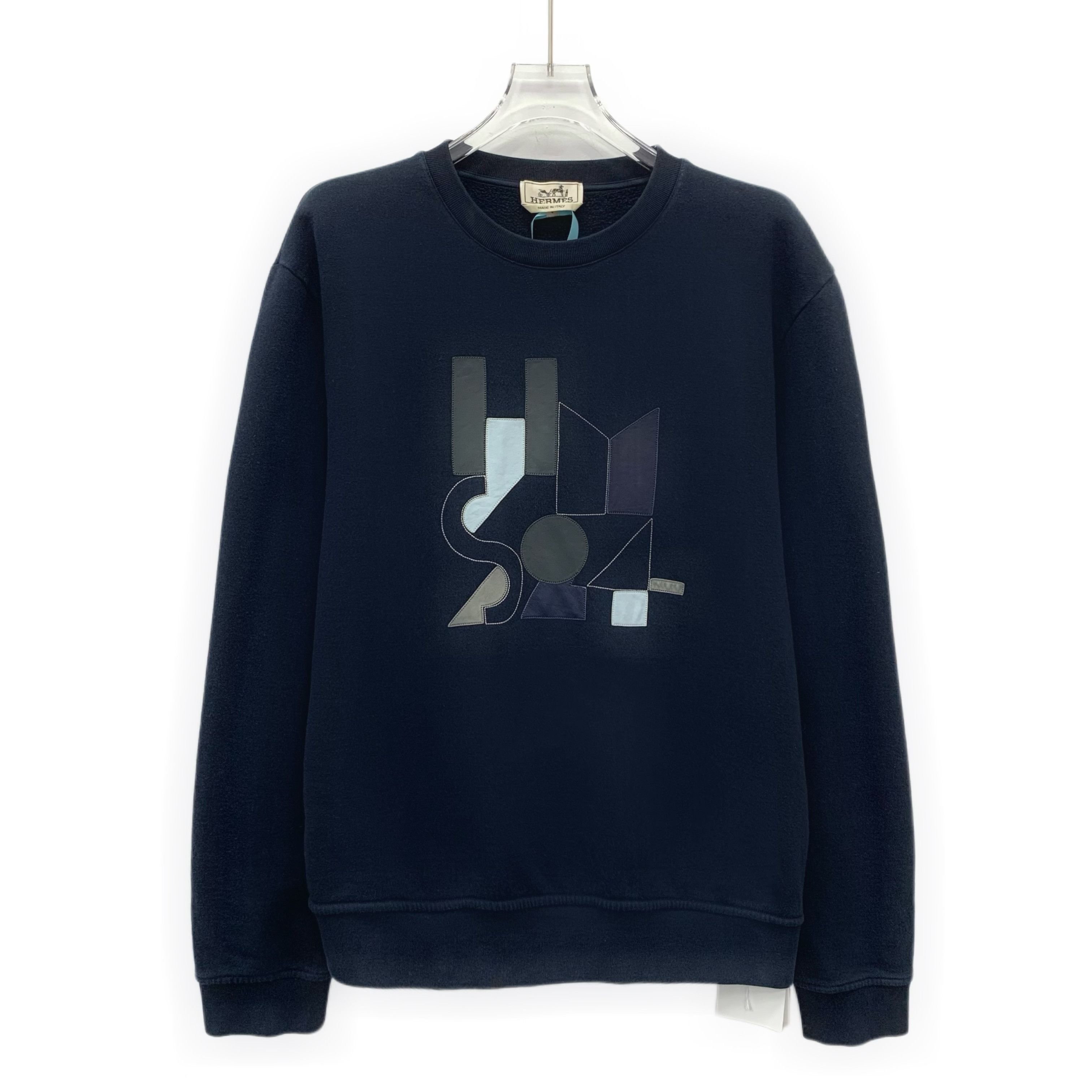 Hermes Hermès Geometric Sweatshirt Navy (L) Size US L / EU 52-54 / 3 - 1 Thumbnail